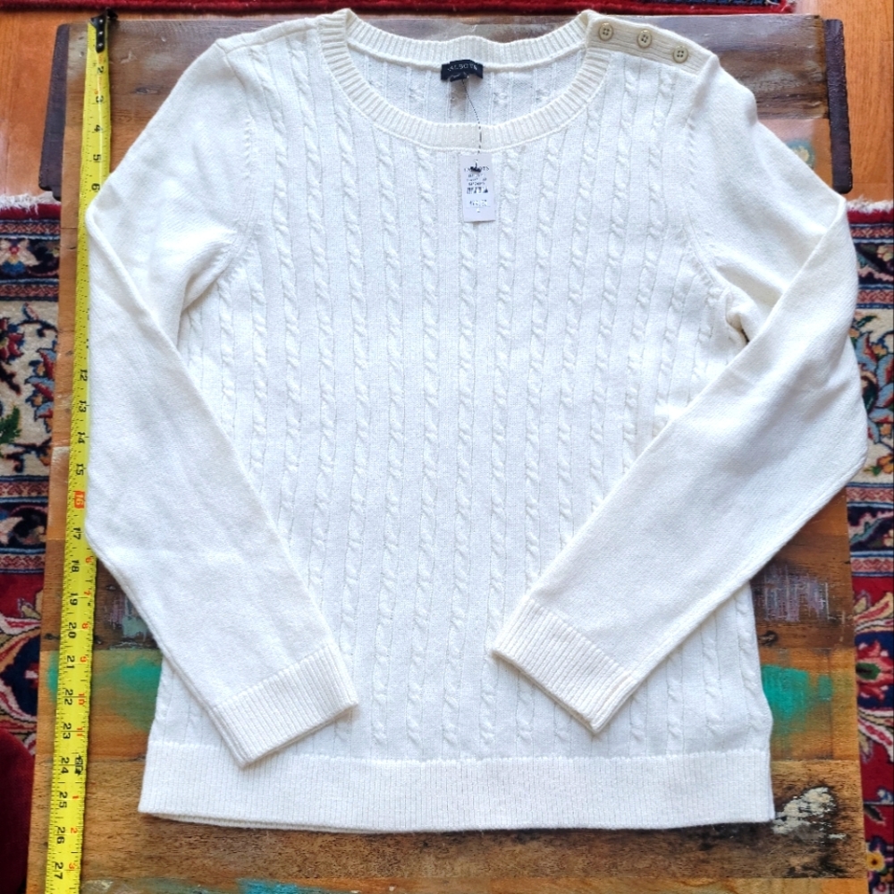Talbots Cream Longsleeve Sweater L